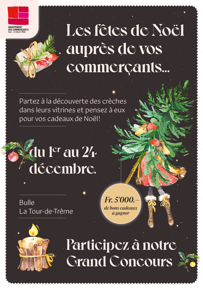 Découverte des crèches dans les vitrines de Bulle et concours